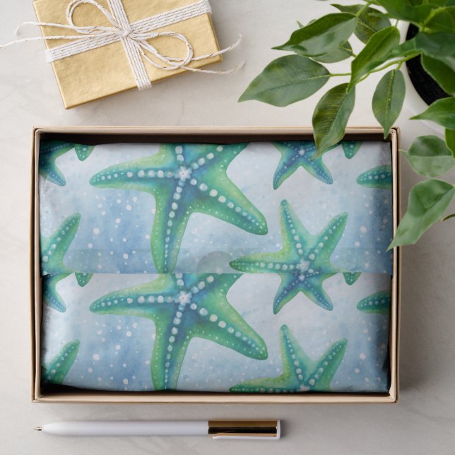 Papel De Seda Patrón de Estrella de Mar Costera (Regalo )