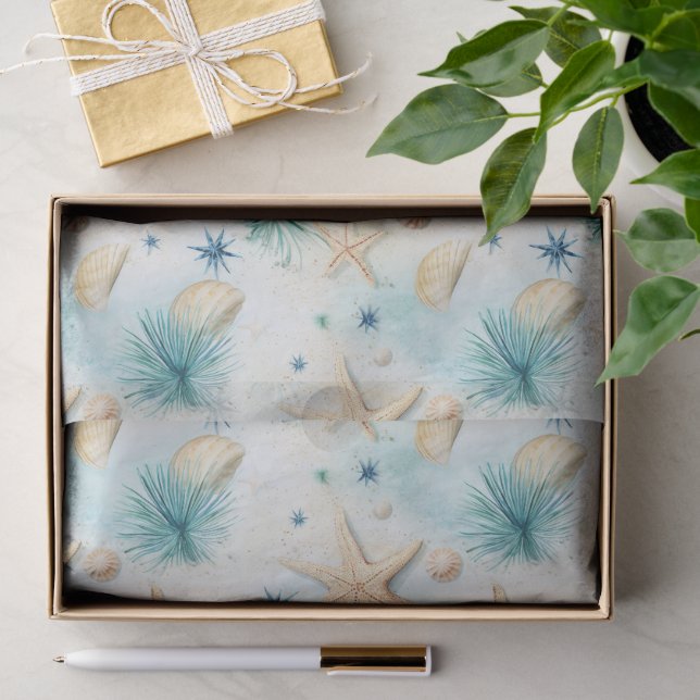 Papel De Seda Patrón de Estrella de Mar Costera (Regalo )