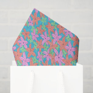 Papel De Seda Patrón de Estrella de Mar Tropical