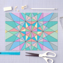 Papel De Seda Patrón de estrella de triángulo de mosaico pastel 