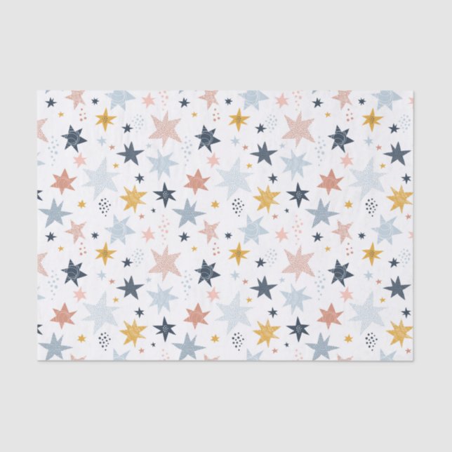 Papel De Seda Patrón de estrella divertida (Anverso)