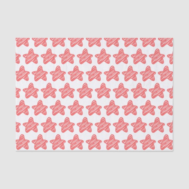 Papel De Seda Patrón de estrella rosa moderna esbozada (Anverso)
