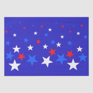 Papel De Seda Patrón de estrellas azul, rojo y blanco