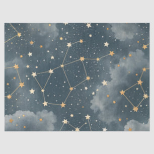 Papel De Seda Patrón de estrellas de constelación celestial (4)