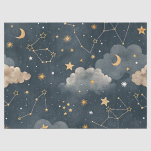 Papel De Seda Patrón de estrellas de constelación celestial (5)