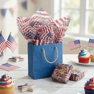 Papel De Seda Patrón de estrellas de franjas azules rojas de ban