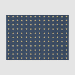 Papel De Seda Patrón de estrellas de oro en azul marino