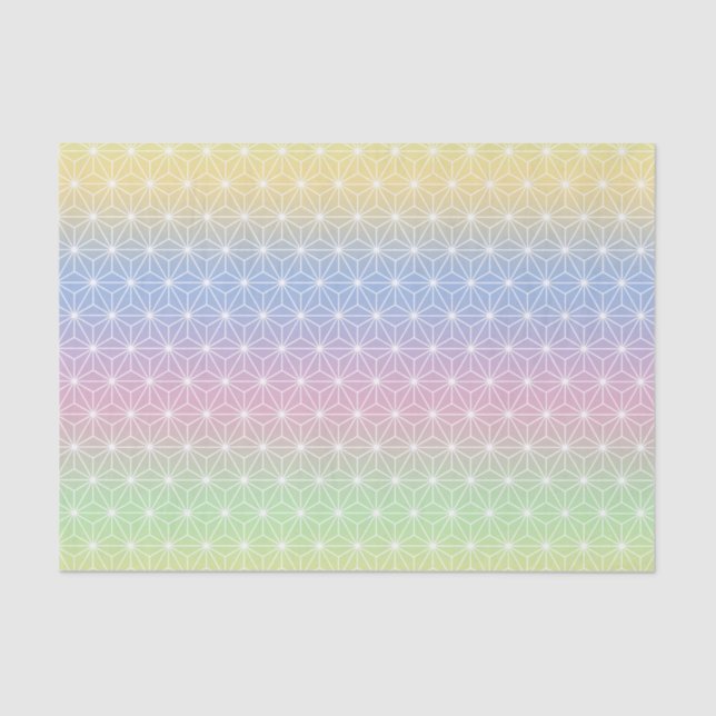 Papel De Seda Patrón de estrellas geométricas del arcoiris de As (Anverso)