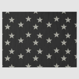 Papel De Seda Patrón de estrellas grises en negro