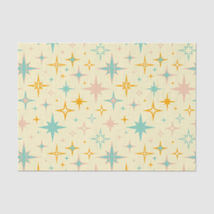 Papel De Seda Patrón de estrellas retro coloridas