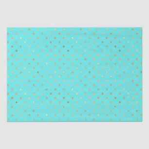 Papel De Seda Patrón de estrellas turquesas y doradas