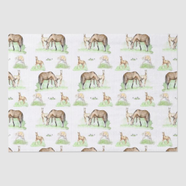 Papel De Seda Patrón de estropaje de yeguas y caballos (Anverso)