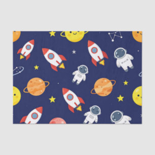 Papel De Seda Patrón de Explorador Espacial Adorable para Niños