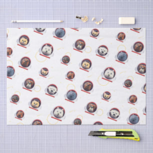 Papel De Seda Patrón de Explorador Espacial Perros Astronautas A