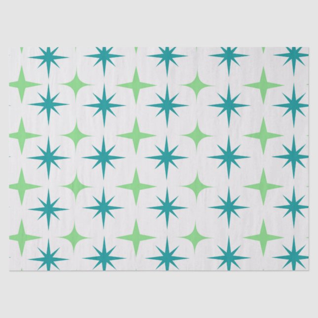 Papel De Seda Patrón de explosiones de estrellas retro de mediad (Anverso)