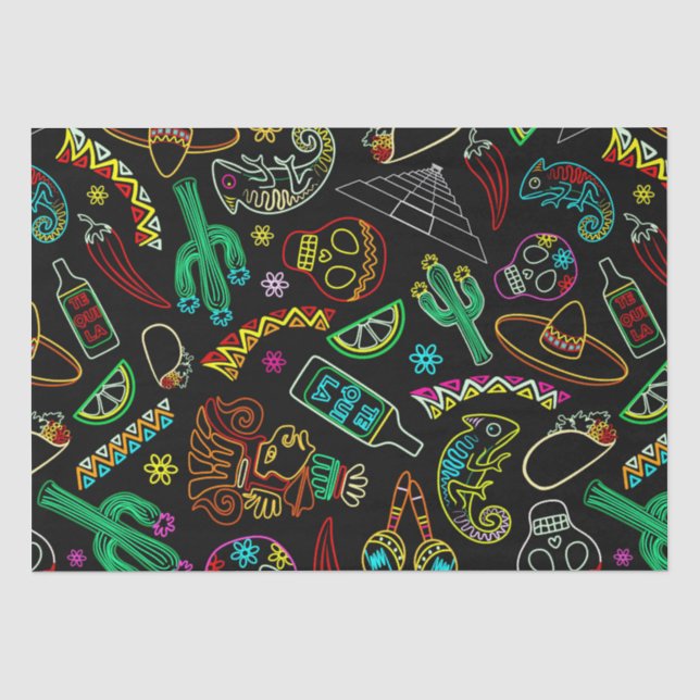 Papel De Seda Patrón de Fiesta de México (Anverso)
