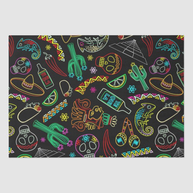 Papel De Seda Patrón de Fiesta de México (Anverso)