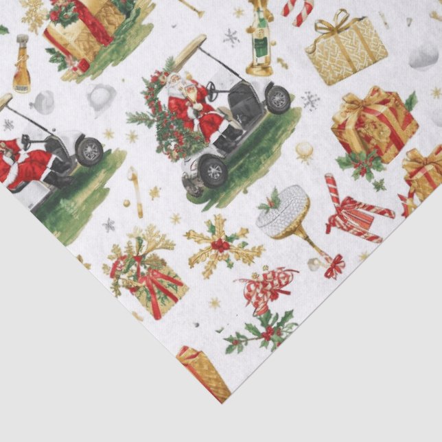 Papel De Seda Patrón de fiesta de Navidad de golf «Let's Par-Tee (Detalle)
