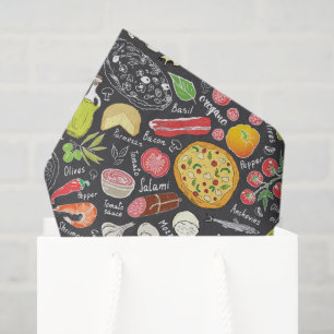 Papel De Seda patrón de fiesta de pizzas frescas