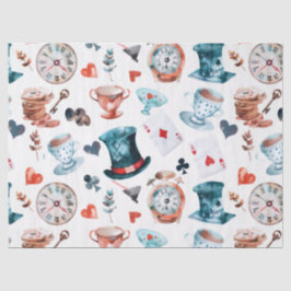 Papel De Seda Patrón de Fiesta de Té en el Caprichoso País de la