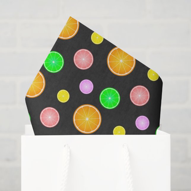 Papel De Seda Patrón de fiesta de verano de naranja limón lima t (Bolsa de regalo)
