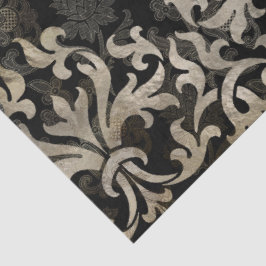 Papel De Seda Patrón de filigrana gótico marrón vintage