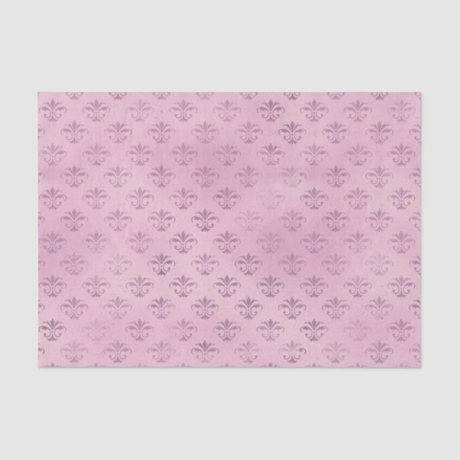 Papel De Seda Patrón de filigrí rosado (Anverso)