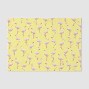 Papel De Seda Patrón de flamenco de verano amarillo