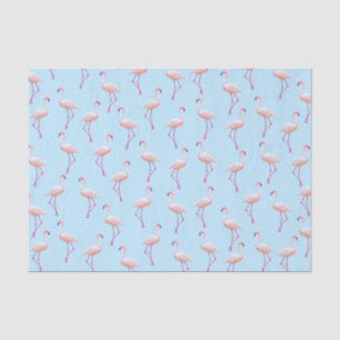 Papel De Seda Patrón de flamenco de verano de color azul