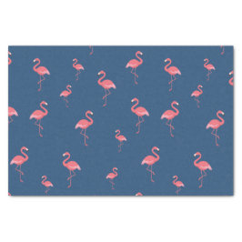 Papel De Seda patrón de flamingo rosa en azul