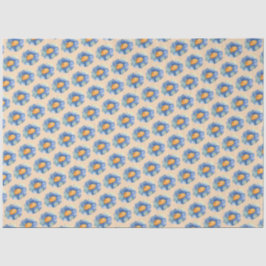 Papel De Seda Patrón de flor azul y naranja