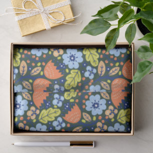 Papel De Seda Patrón de Flor Brillante Colorido Moderno Hermoso