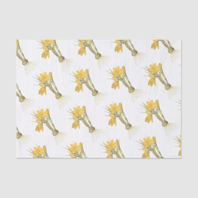 Papel De Seda Patrón de flor crocus (Anverso)