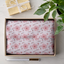 Papel De Seda Patrón de flor de cerezo rosa