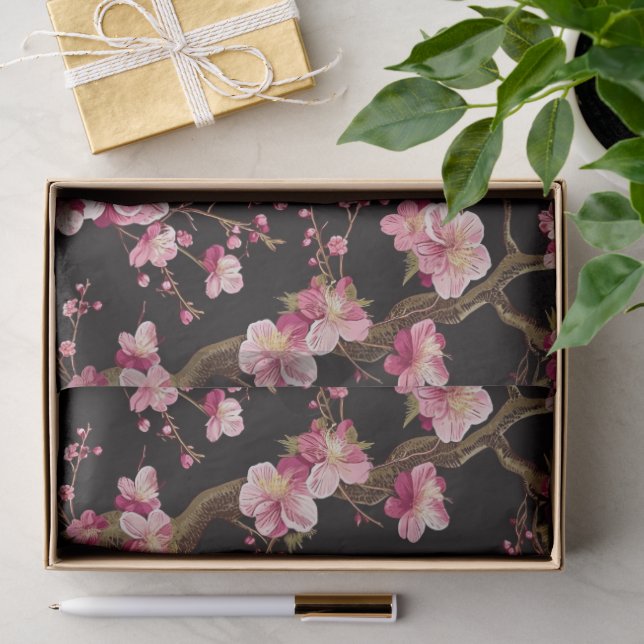 Papel De Seda Patrón de Flor de Cerezo Sakura (Regalo )