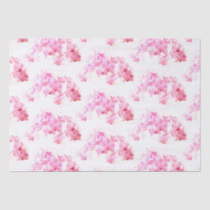 Papel De Seda Patrón de flor de color de agua rosa orquídea