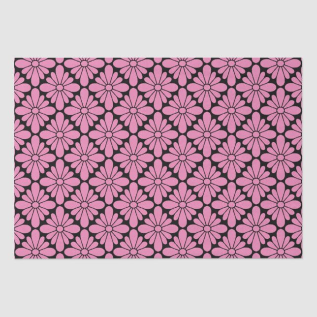 Papel De Seda Patrón de flor de concho rosa (Anverso)