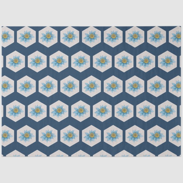 Papel De Seda Patrón de flor de Lily Geométrica Japonesa (Anverso)