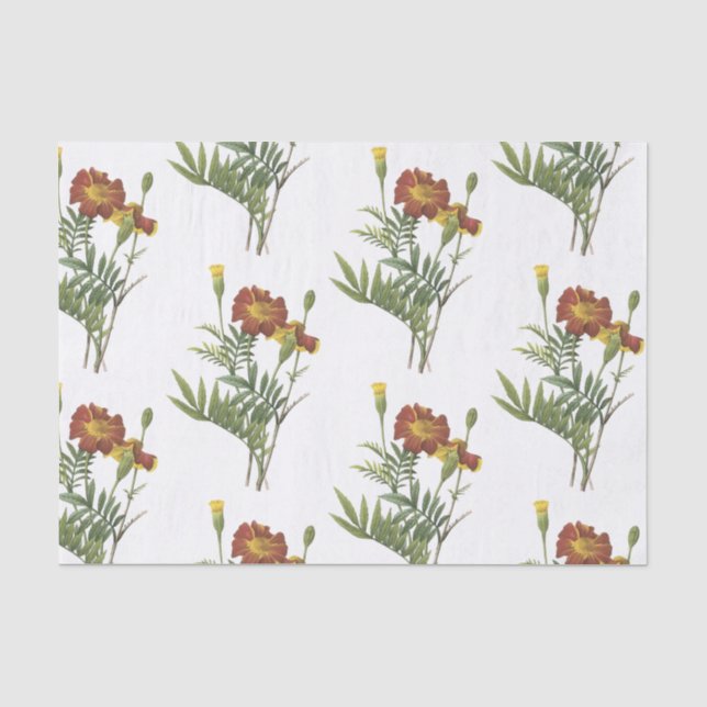 Papel De Seda Patrón de flor de Marigold (Anverso)