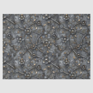 Papel De Seda Patrón de flor de metal steampunk para decoupage