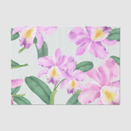 Papel De Seda patrón de flor de orquídea dibujada a mano