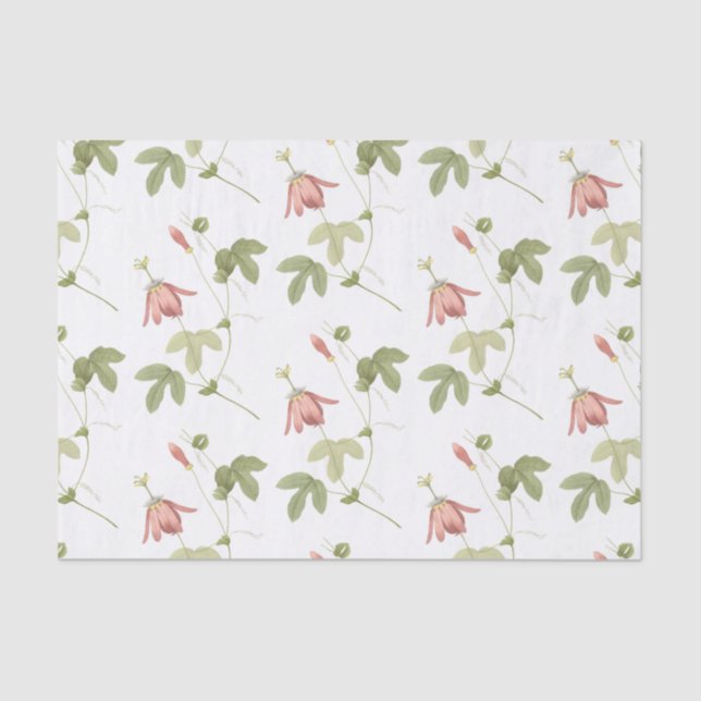 Papel De Seda Patrón de flor de pasión (Anverso)
