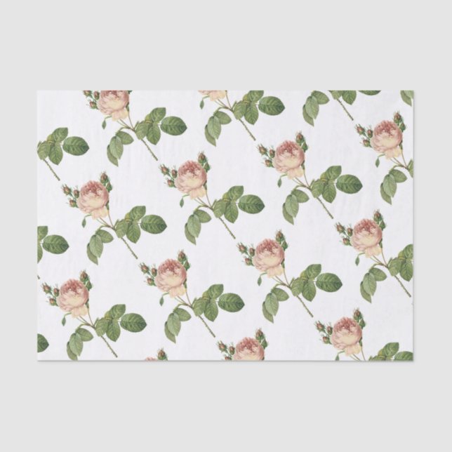 Papel De Seda Patrón de flor de Rosa (Anverso)