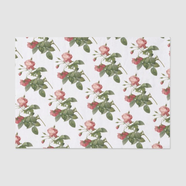 Papel De Seda Patrón de flor de Rosa (Anverso)