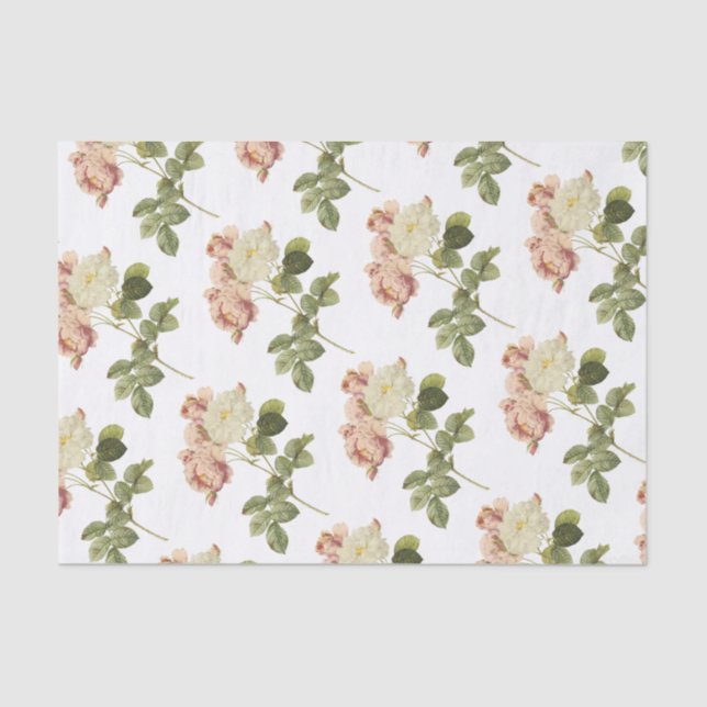 Papel De Seda Patrón de flor de Rosa (Anverso)