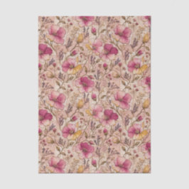 Papel De Seda Patrón de Flor de Rosa Embroiderada