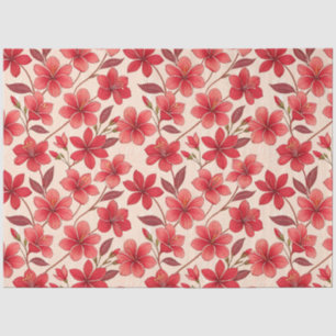 Papel De Seda Patrón de Flor de Rubí Elegante