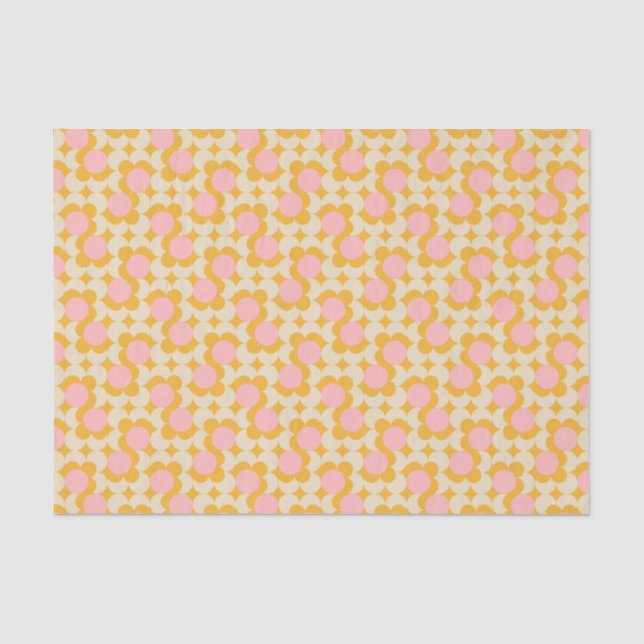 Papel De Seda Patrón de flor del Círculo Geométrico a Mediados d (Anverso)