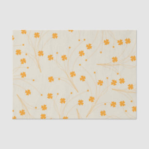 Papel De Seda Patrón de flor del naranja Beige Retro Y2K 70