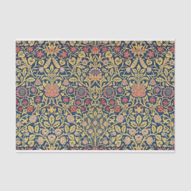 Papel De Seda Patrón de flor retro de William Morris (Anverso)